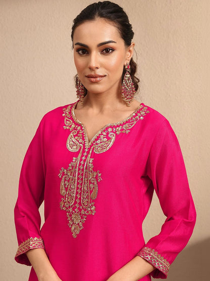 Women Floral Embroidered Regular Kurta with Palazzos & With Dupatta