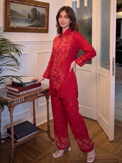Jharna Scarlet Printed Co-Ord Set