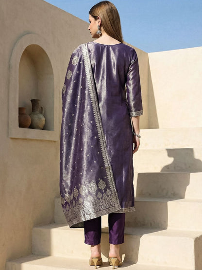 Women Ethnic Motifs Regular Kurta with Trousers & With Dupatta