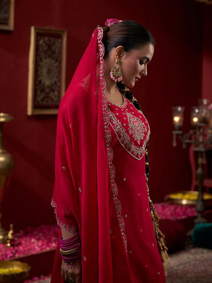 Dhiyona CH Women Ethnic Motifs Embroidered Sequinned Straight Kurta with Palazzos & Dupatta