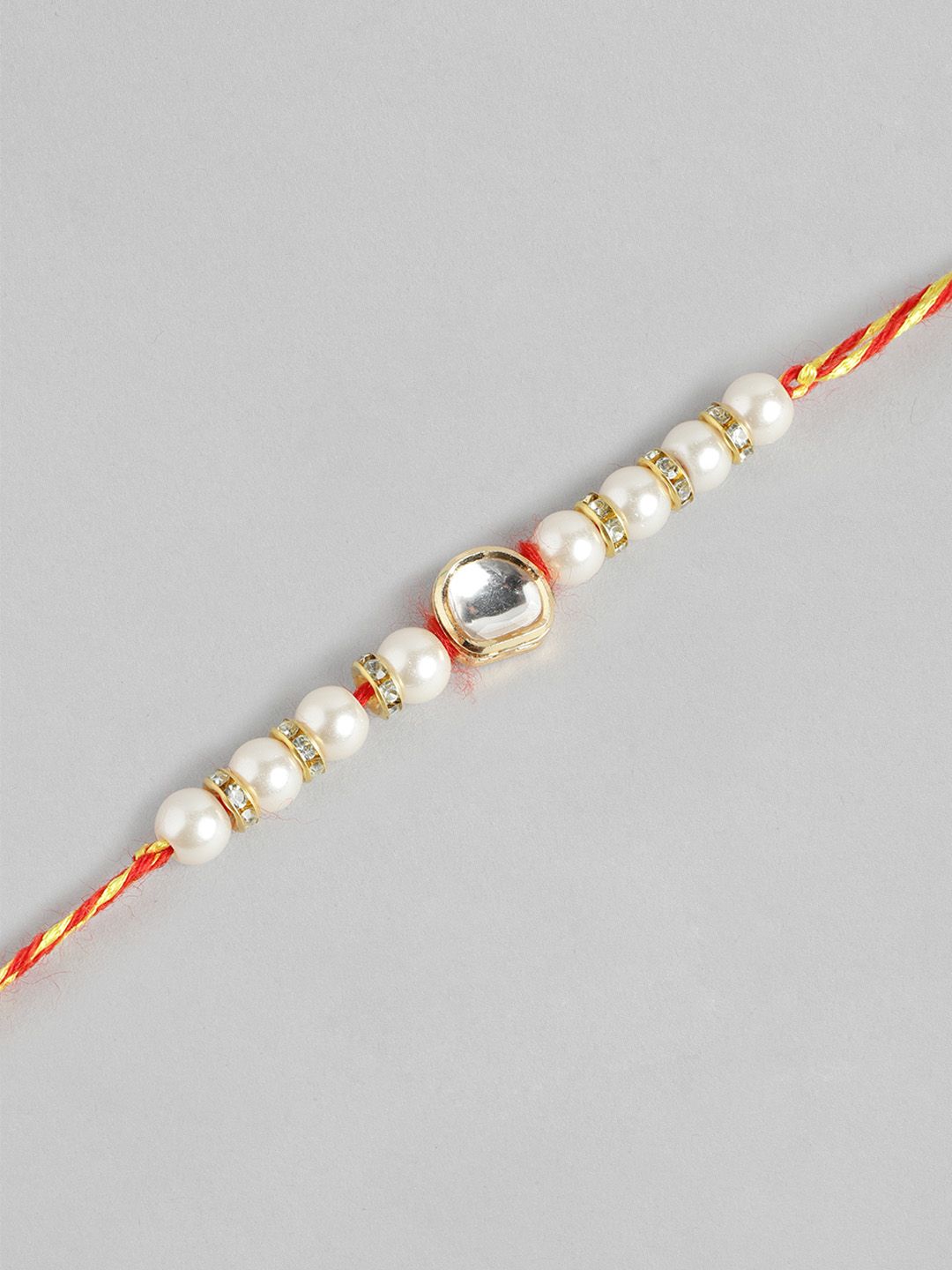 Dhiyona Unisex Set of 2 Beaded Bhai Bhabhi Rakhis With Roli & Chawal