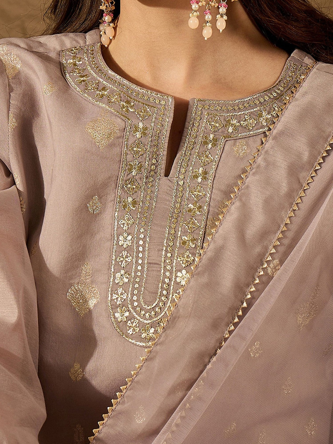 Embroidered Round Neck Kurta Sets