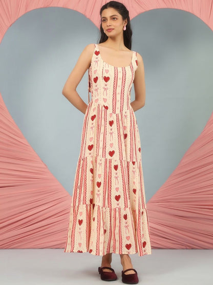 Dhiyona AY Women's Printed Fit & Flared Ethnic Dresses