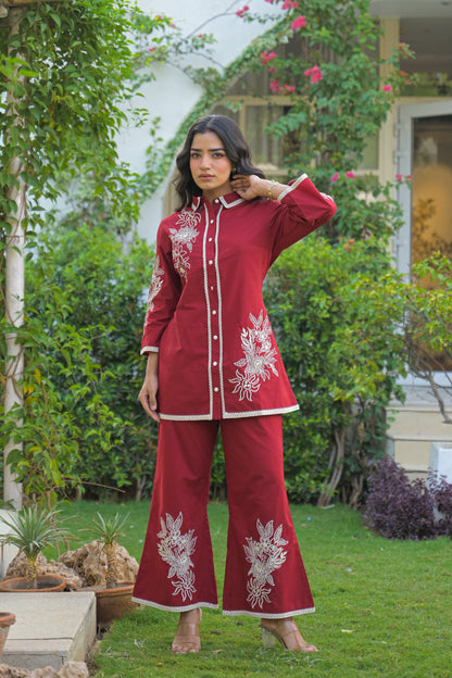 Bhoomi Jam Embroidery cotton Co-ord set