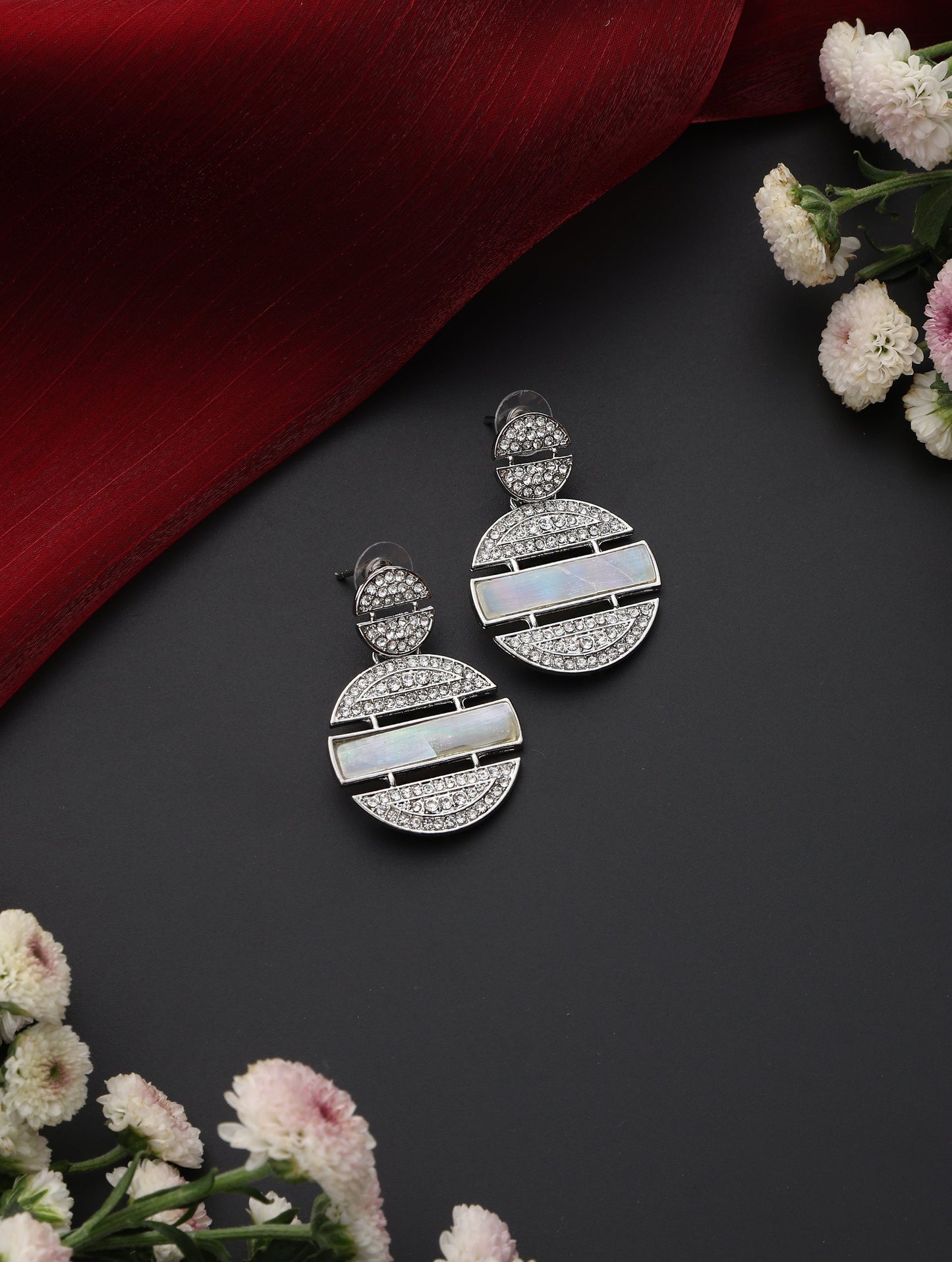Dhiyona ST Round Hanging Amercian Diamond Earring