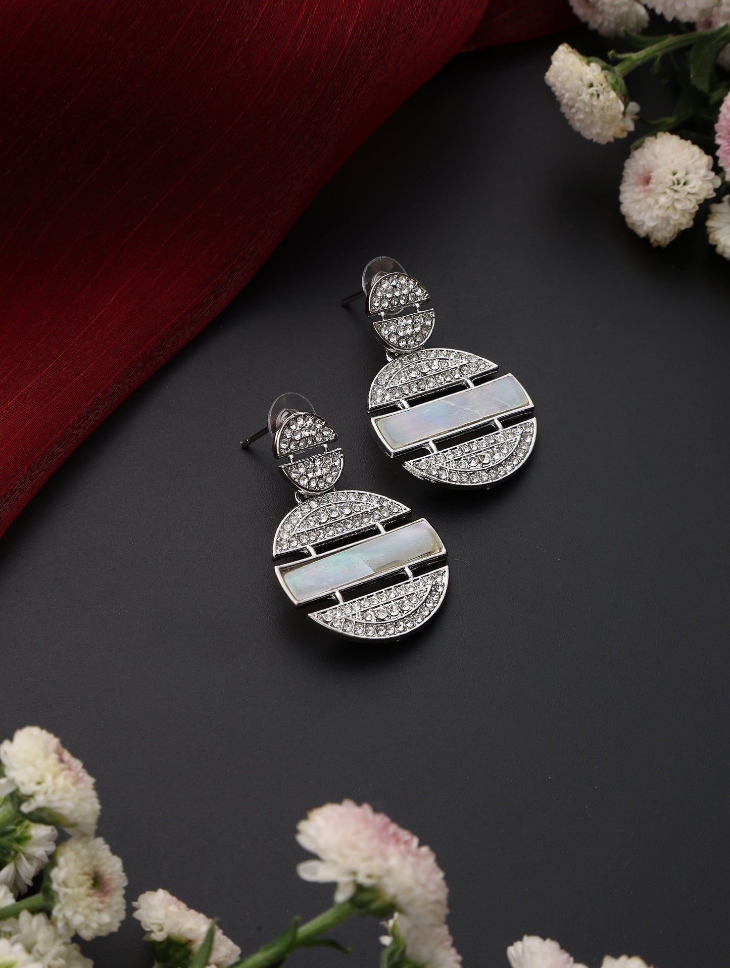 Dhiyona ST Round Hanging Amercian Diamond Earring