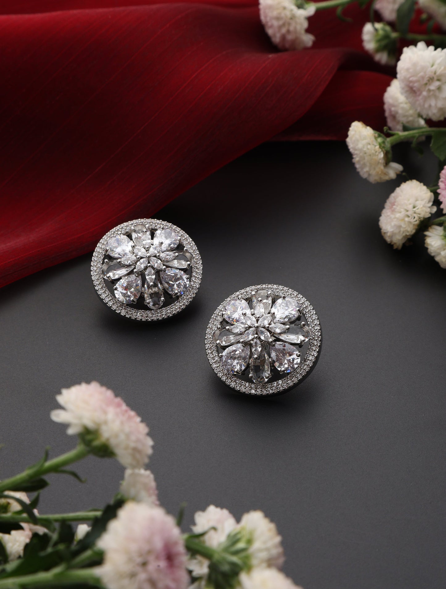 Dhiyona ST Round Stud American Diamond Earring