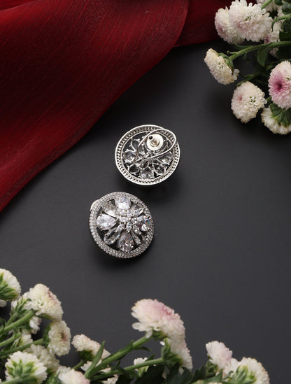Dhiyona ST Round Stud American Diamond Earring