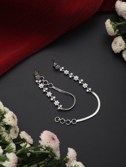 Dhiyona ST White Chain American Diamond Earring