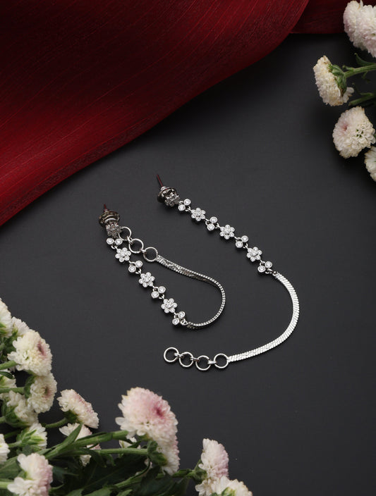 Dhiyona ST White Chain American Diamond Earring
