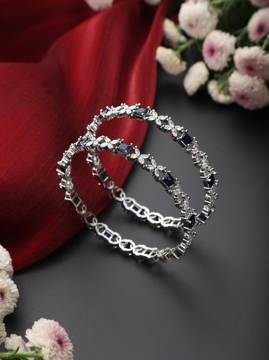 Dhiyona ST Blue American Diamond Pair of Bangles