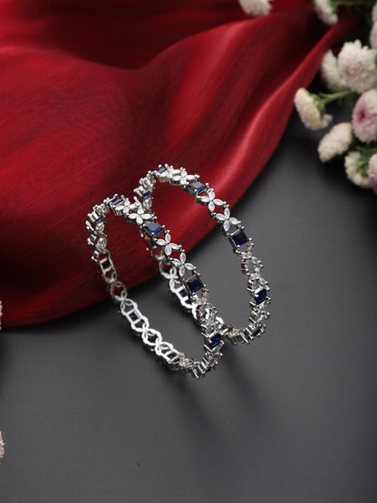 Dhiyona ST Blue American Diamond Pair of Bangles
