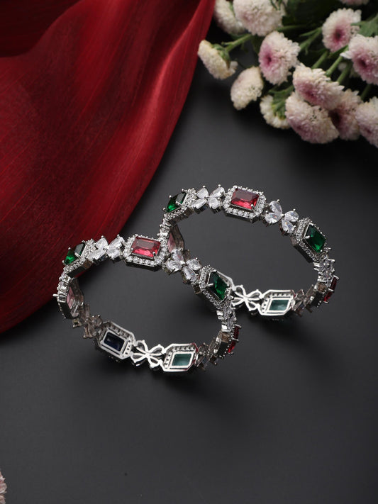 Dhiyona ST Multi Color American Diamond Pair of Bangles