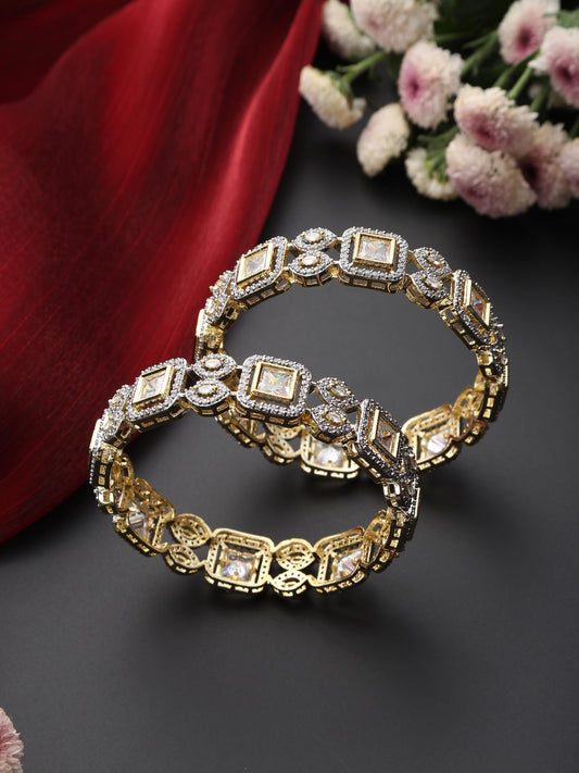 Dhiyona ST Yellow White Broad Bangles