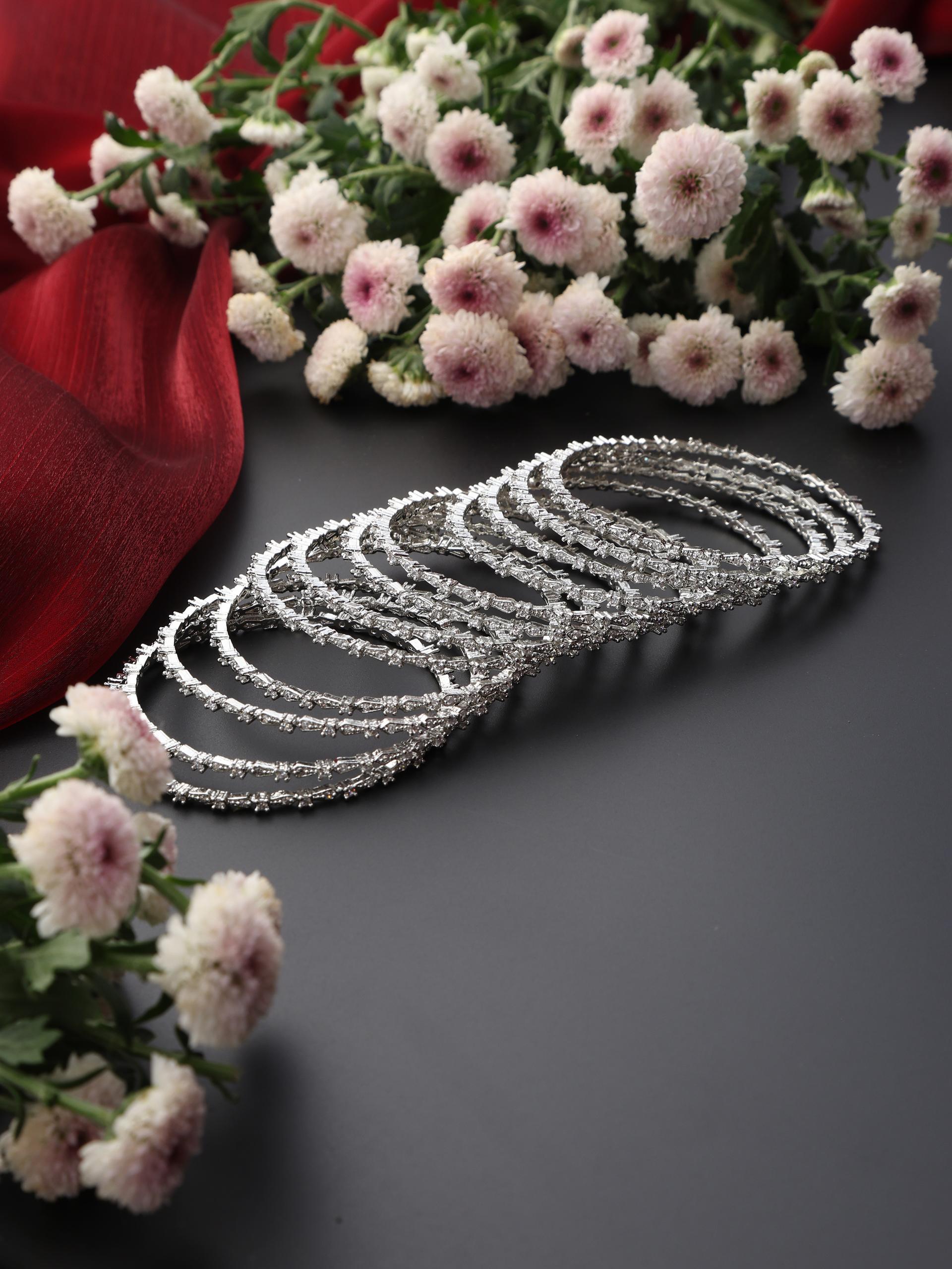 Dhiyona ST Set of 6 Thin Diamond Bangles