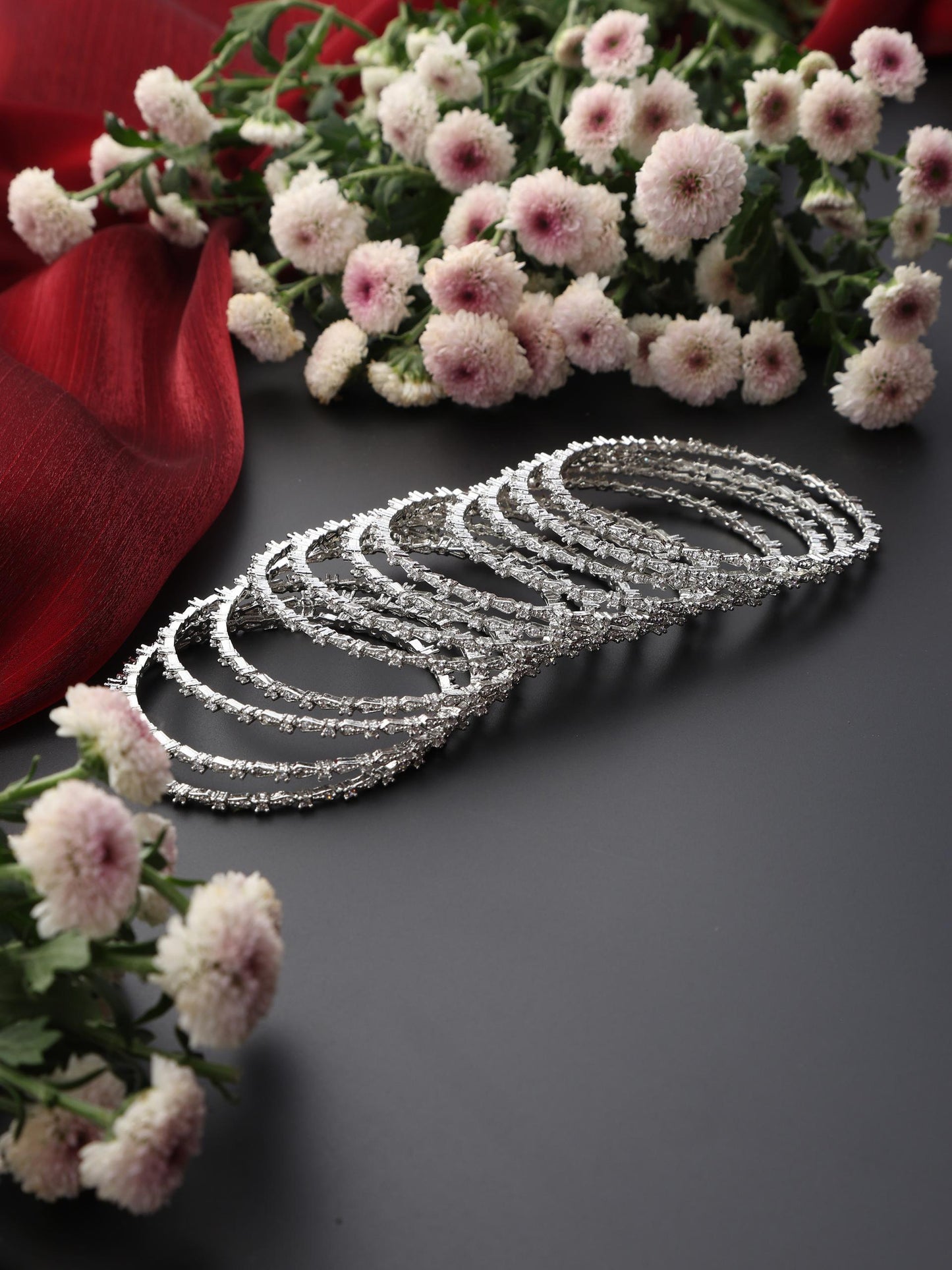 Dhiyona ST Set of 6 Thin Diamond Bangles