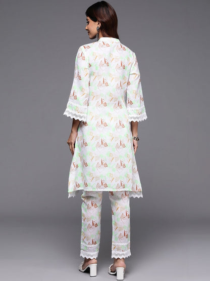 Women Printed Regular Kurta with Trousers