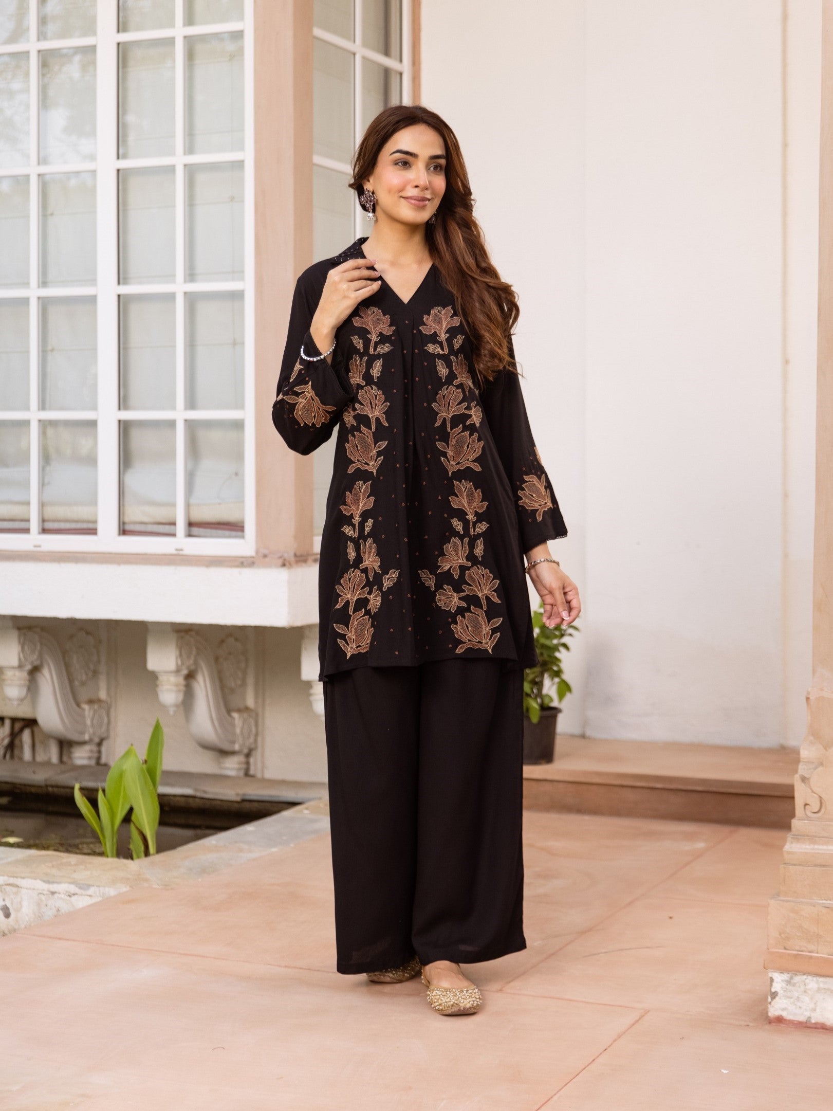 Karen Crove Embroidery Cotton Co-Ord Set