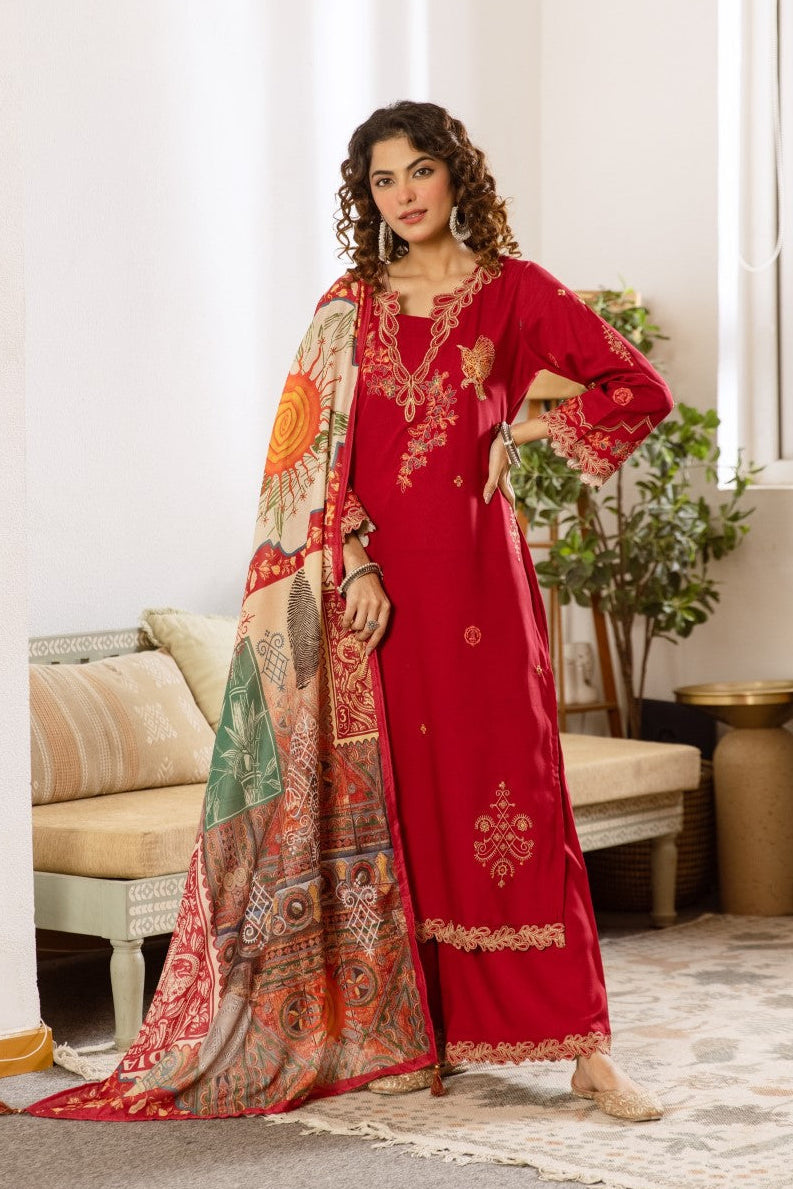 Karen Desire Embroidery Cotton Suit Set