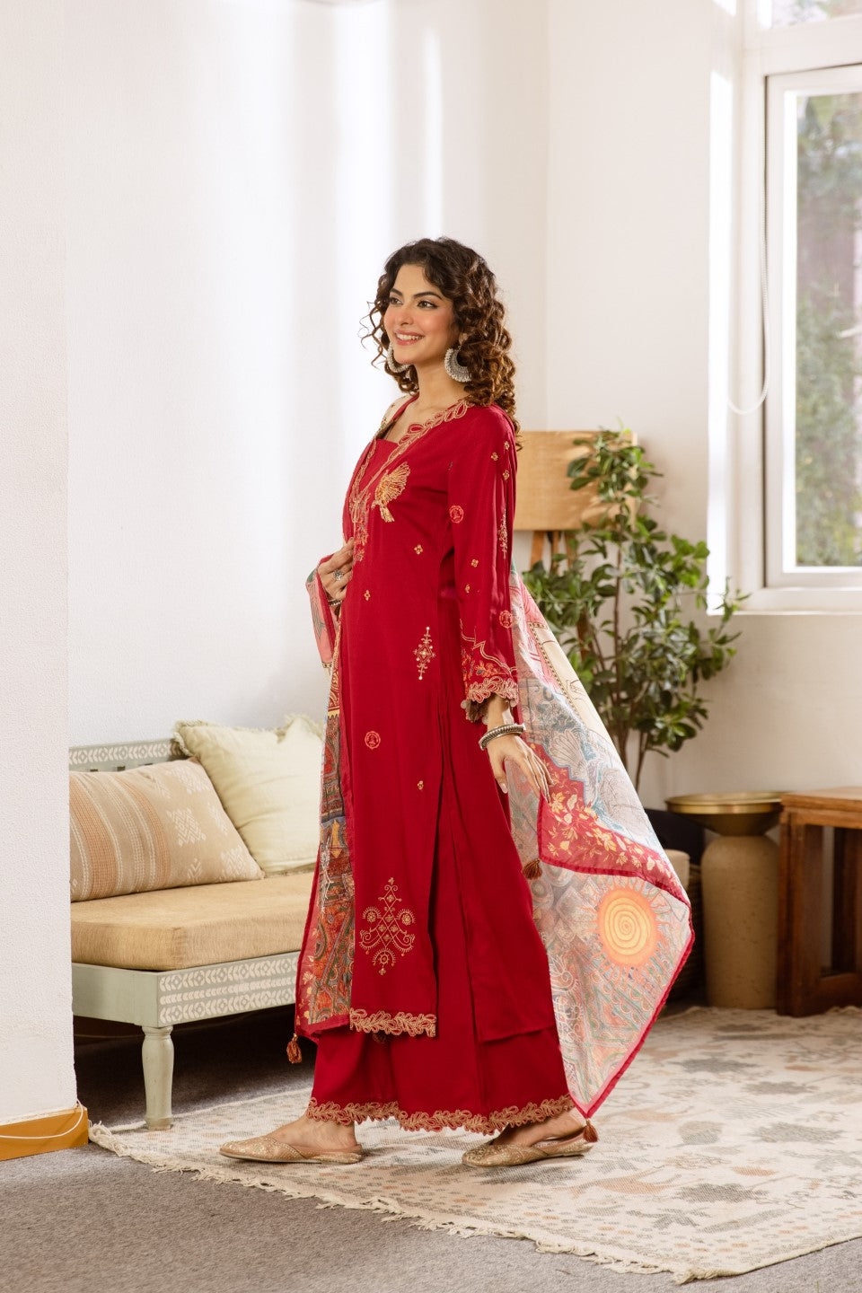Karen Desire Embroidery Cotton Suit Set