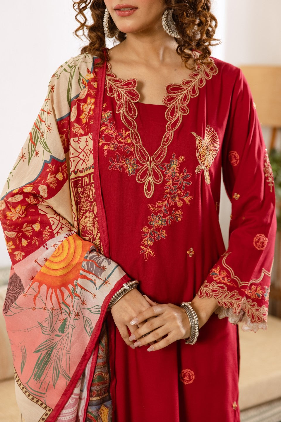 Karen Desire Embroidery Cotton Suit Set