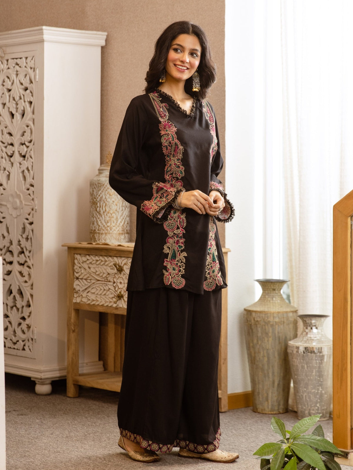 Karen Dusk Embroidery Cotton Co-Ord Set