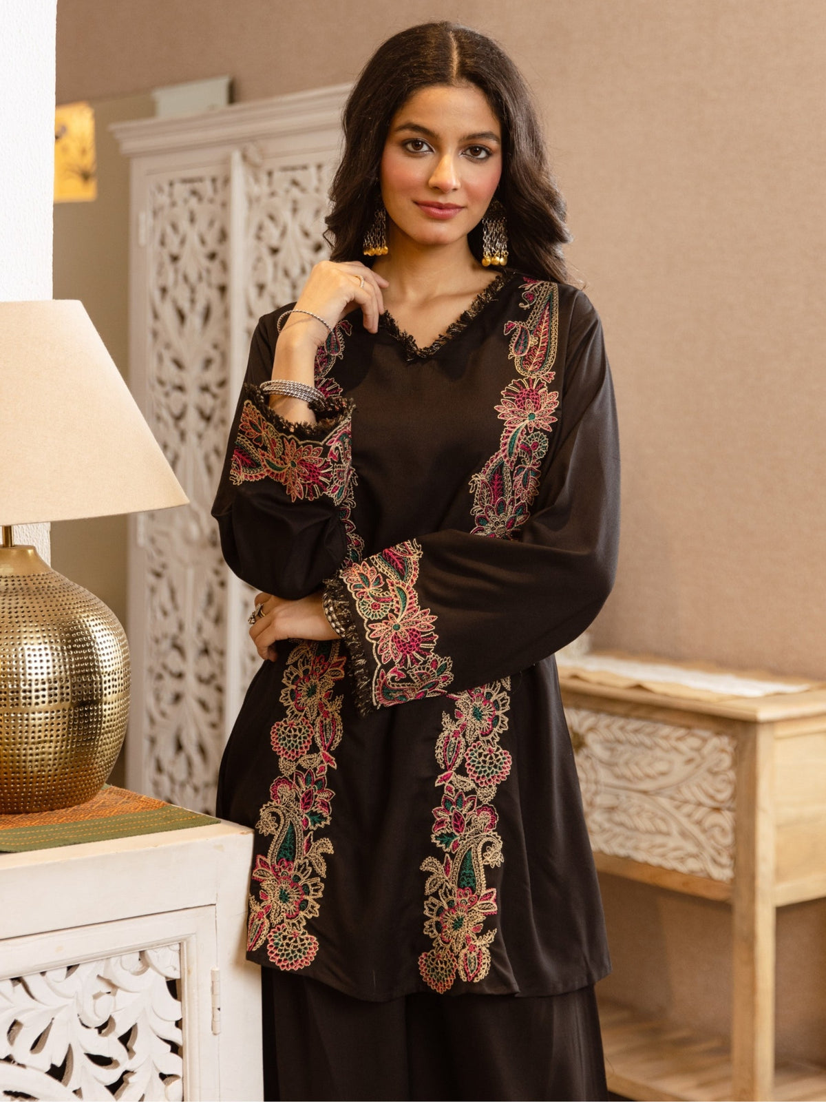 Karen Dusk Embroidery Cotton Co-Ord Set