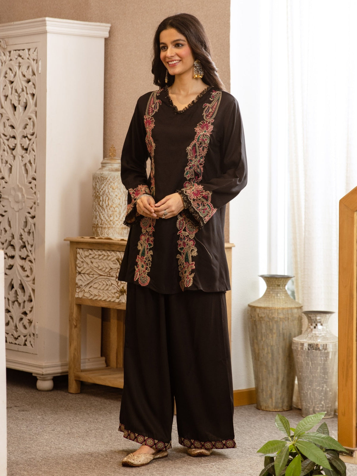Karen Dusk Embroidery Cotton Co-Ord Set