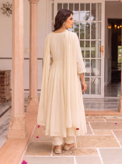 Karen Feta Embroidery Cotton Suit Set