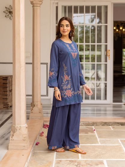 Karen Spaceblue Embroidery Cotton Co-Ord Set