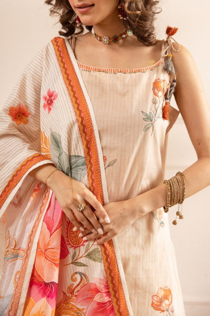 Kashvi Caramel Cotton Suit Set