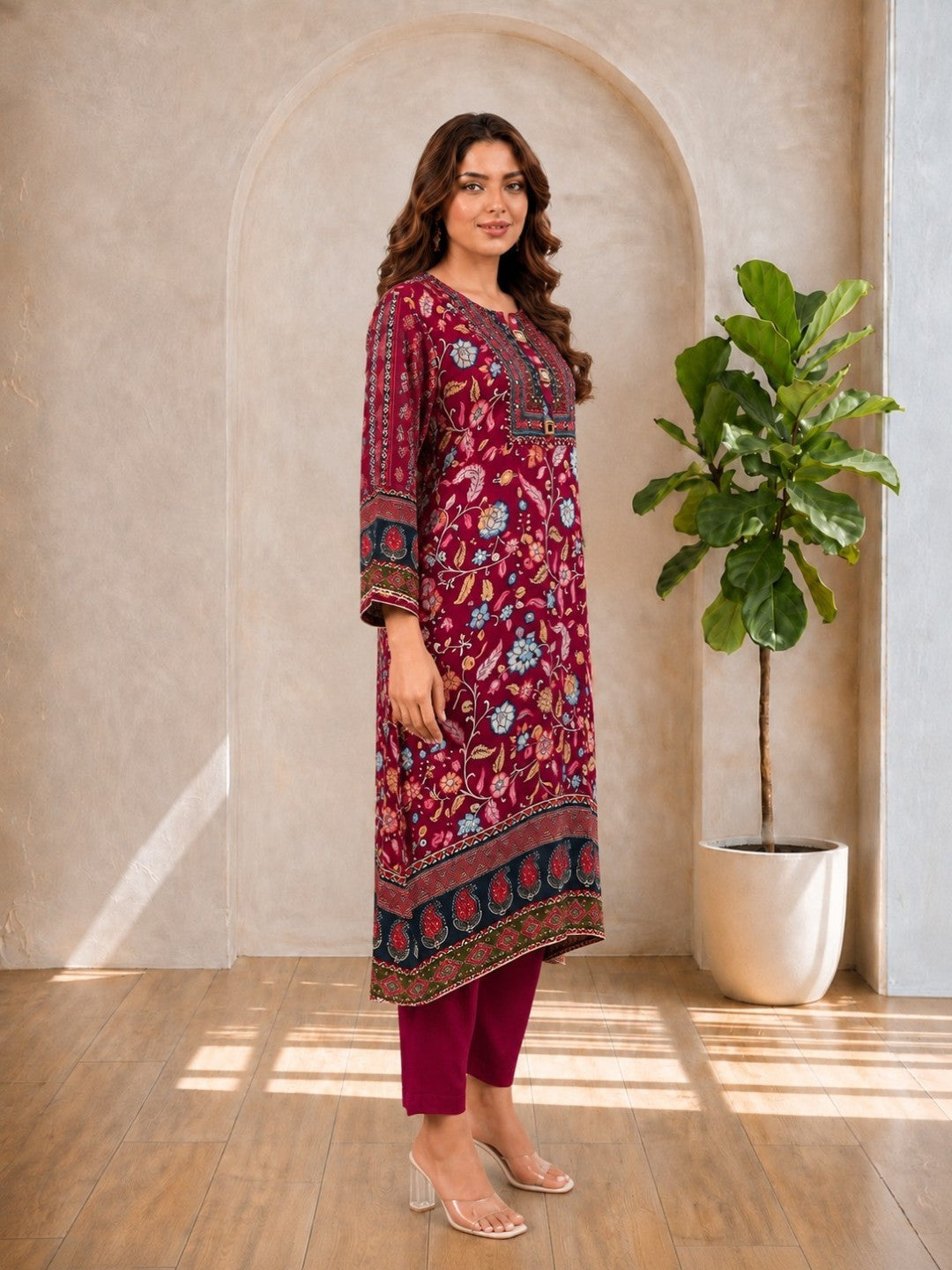 Maurya Rose Premium Muslin Kurta Set