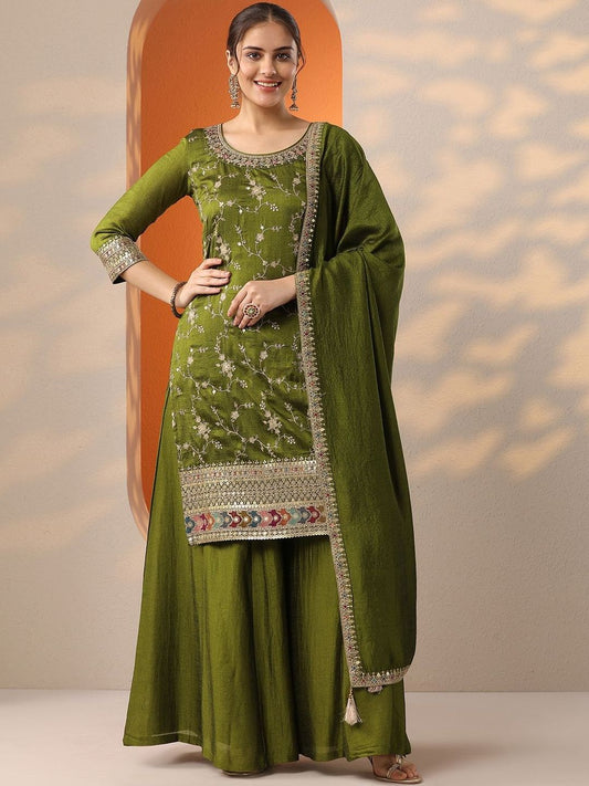 Dhiyona LL Women Ethnic Motifs Printed Kurti with Sharara & Dupatta