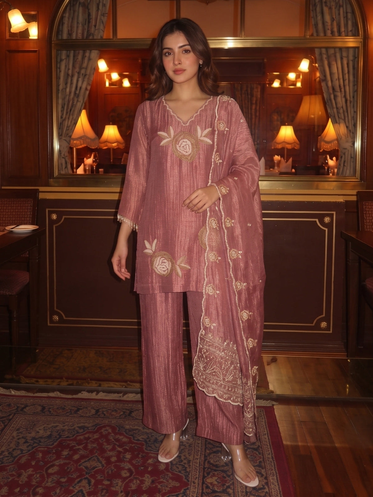 Kimaya Blush Full Handwork Suit Set