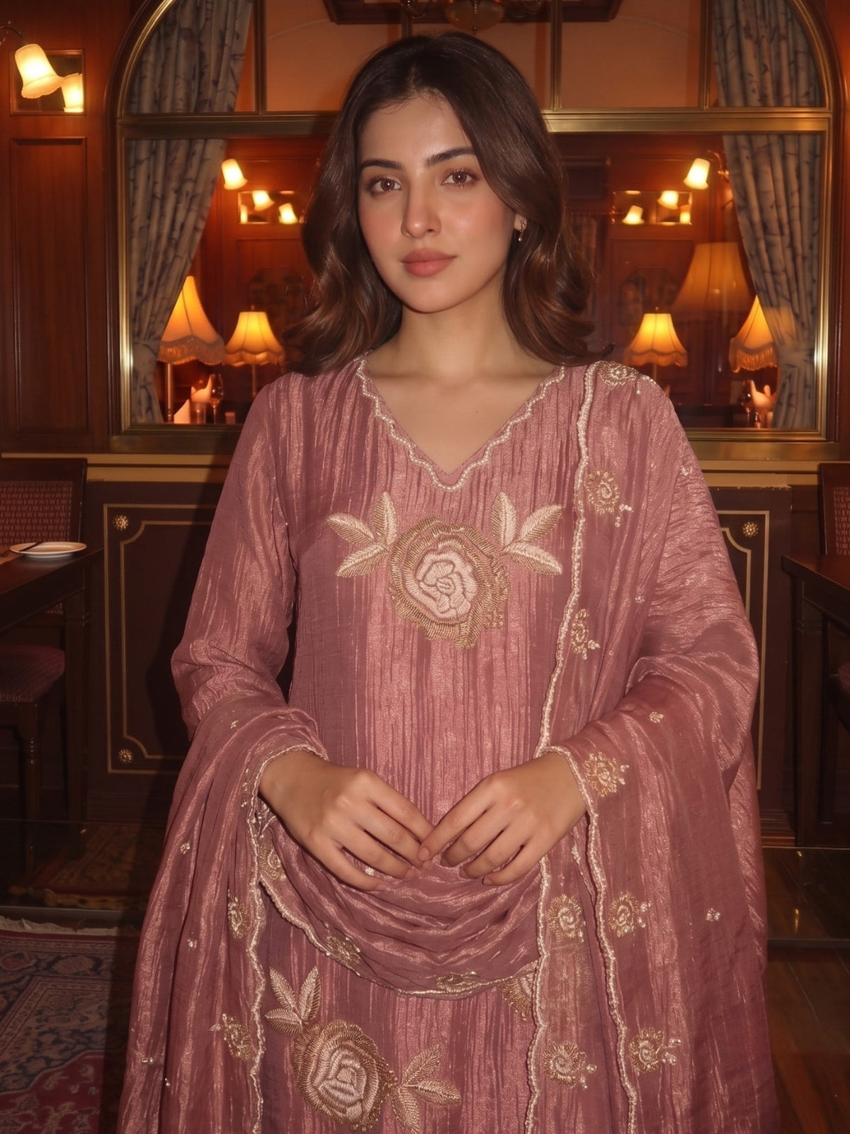 Kimaya Blush Full Handwork Suit Set