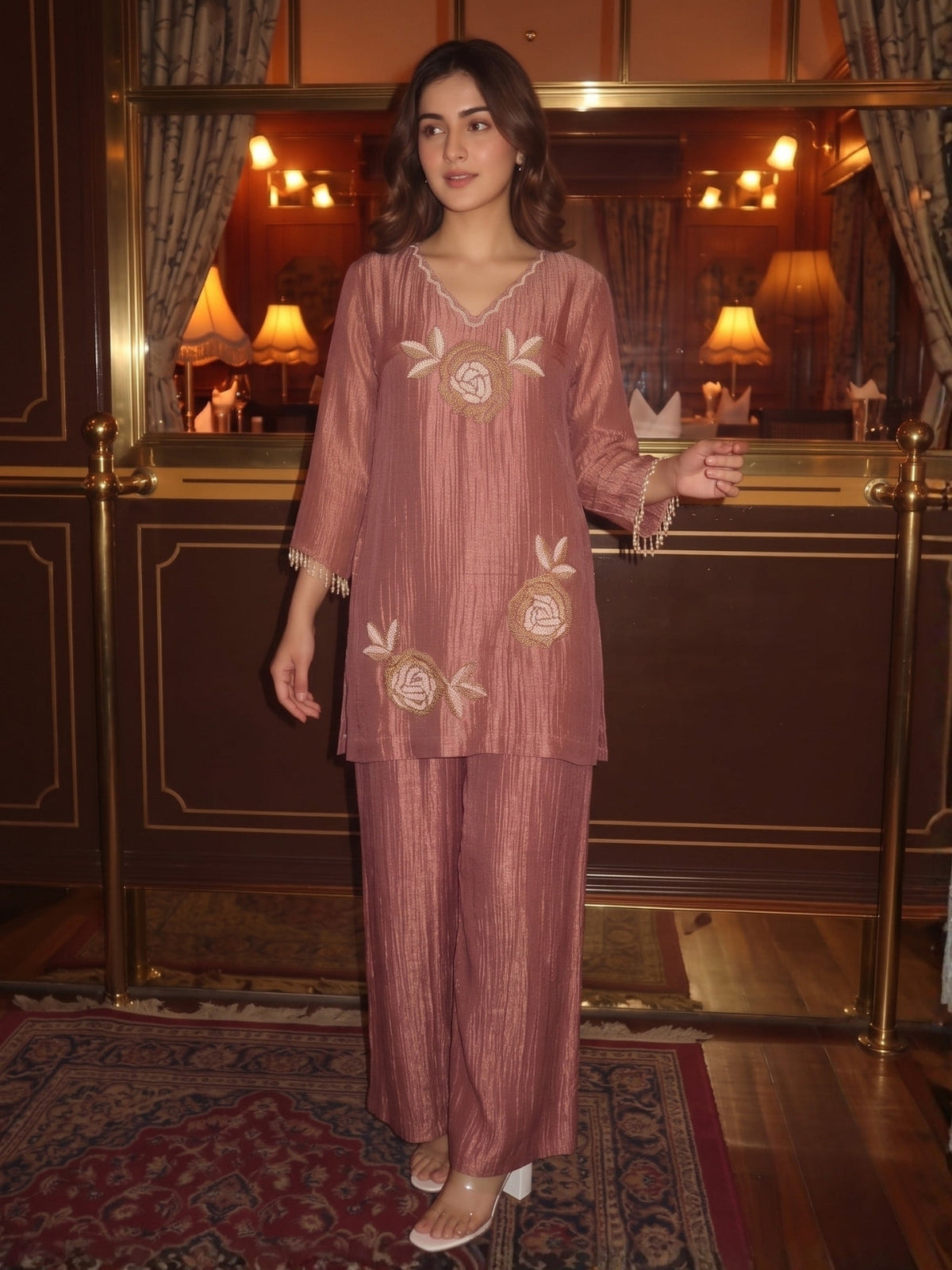 Kimaya Blush Full Handwork Suit Set