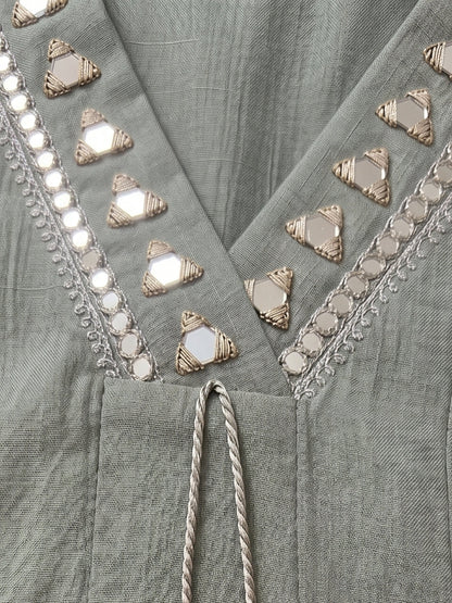 Kimaya Seafoam Work Festive Anarkali Suit Set