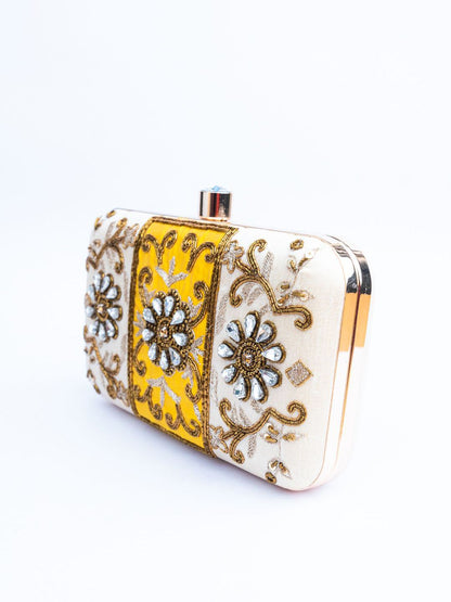 Dhiyona NR Floral Embroidered Box Clutch