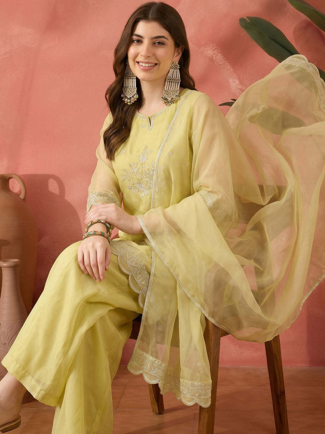 Embroidered Round Neck Kurta Sets