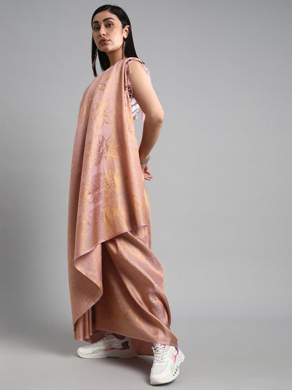 Women's Silk Blend Lavendar Woven Design Designer Saree With Blouse Piece