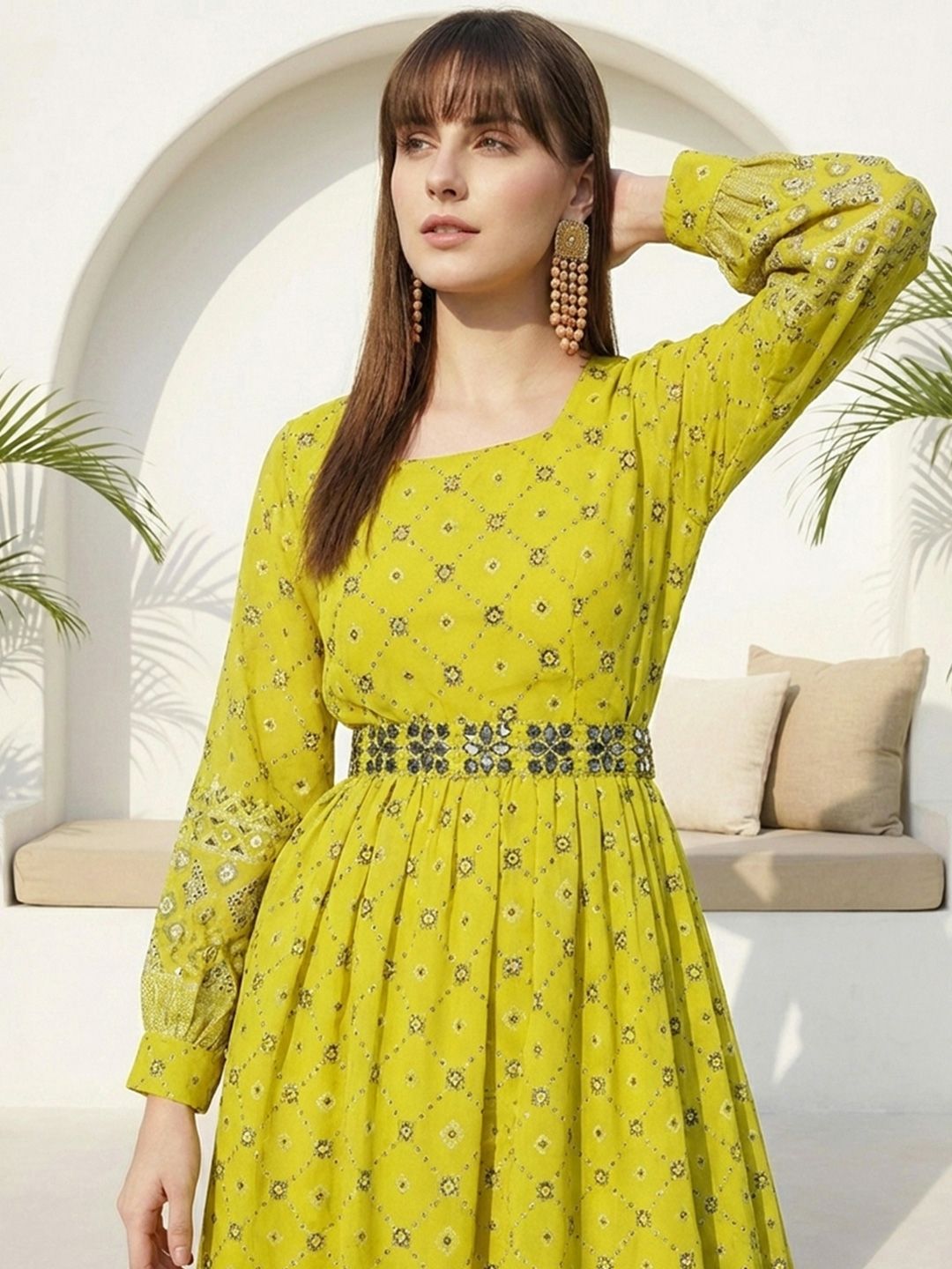 Dhiyona CH Women Printed Regular Kurta with Palazzos