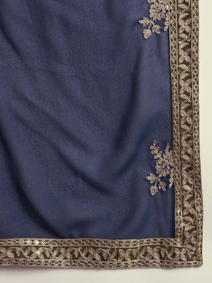 Dhiyona KL Women Floral Embroidered Regular Sequinned Kurta with Palazzos & With Dupatta