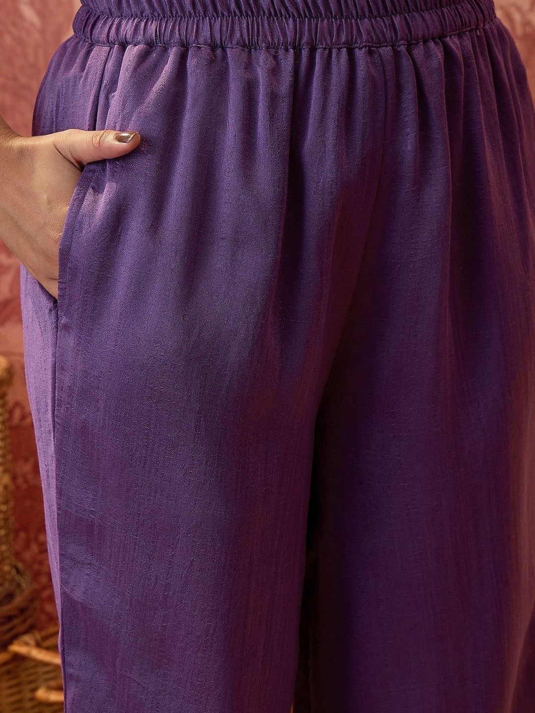Embroidered Sweetheart Neck Kurta & Palazzos With Dupatta