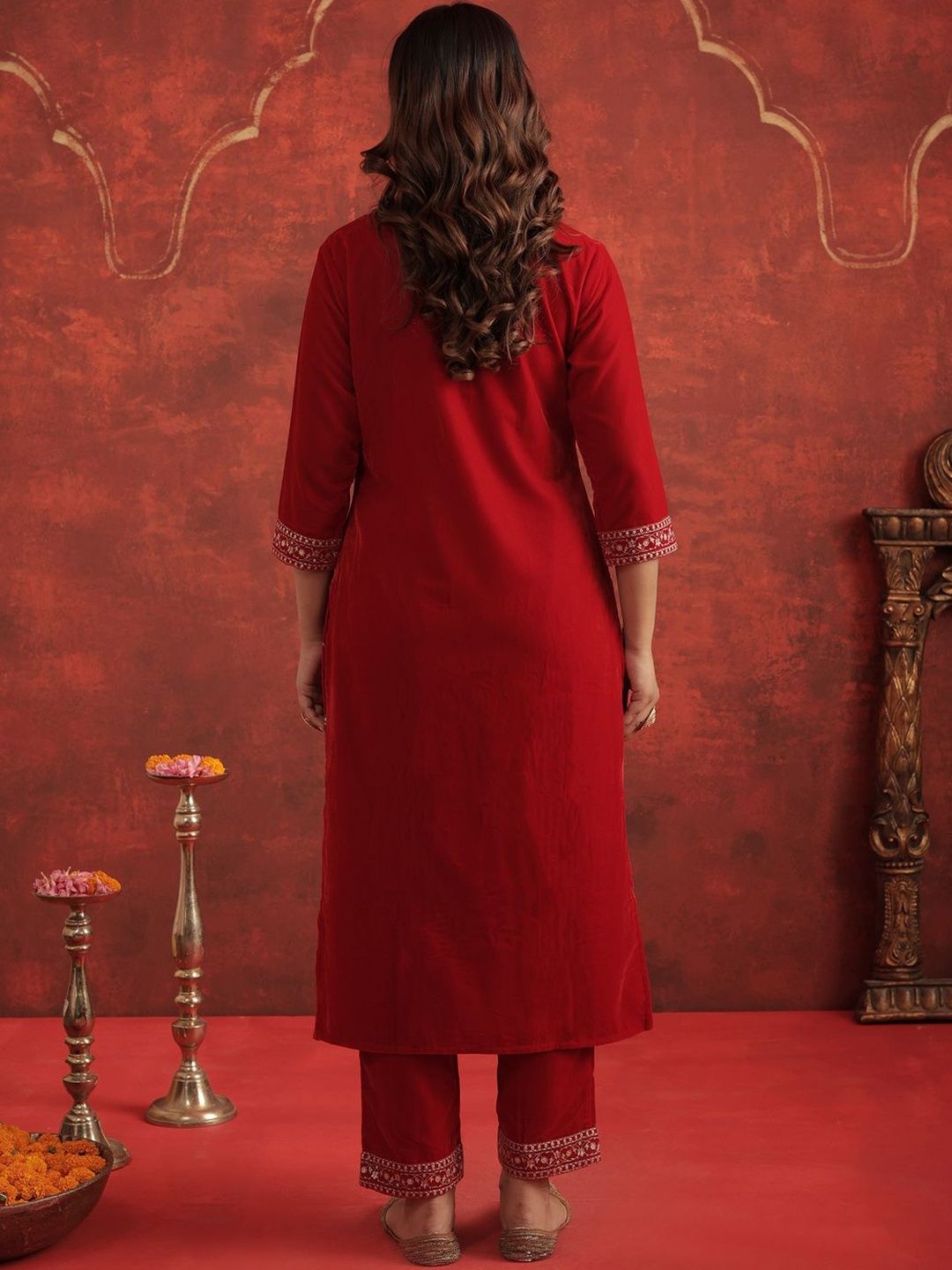 Women Ethnic Motifs Embroidered Kurta with Trousers & Dupatta