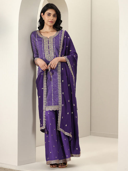 Dhiyona LL Women Bandhani Printed Regular Kurta with Palazzos & With Dupatta