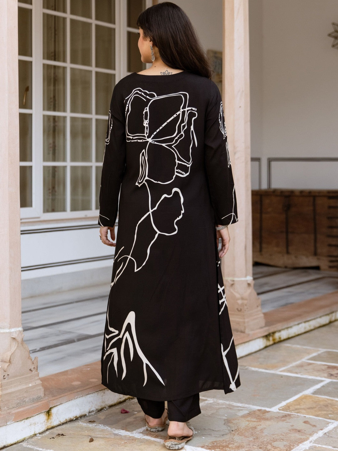 Printed Straight Kurta With Palazzos