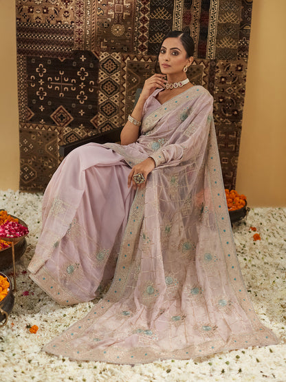 Dhiyona KS Women's Embellished Embroidered Saree