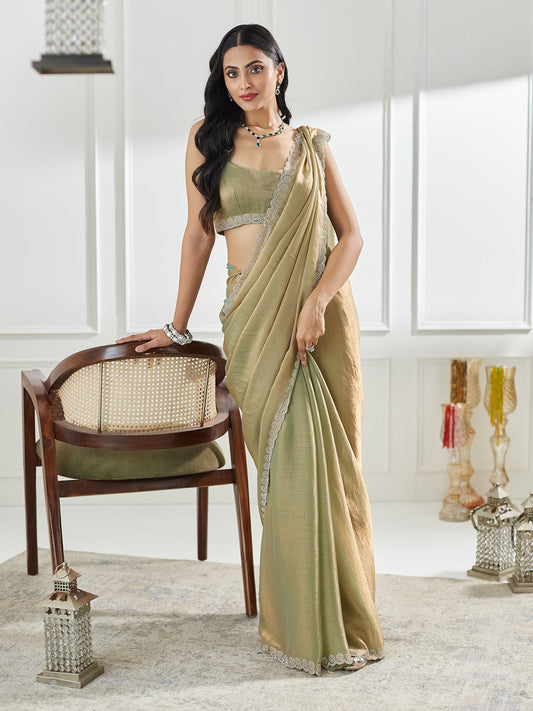 Dhiyona KS Women's Beads and Stones Silk Blend Saree