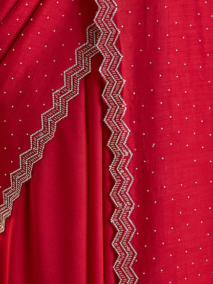 Dhiyona KS Women's Embellished Beads and Stones Silk Blend Saree