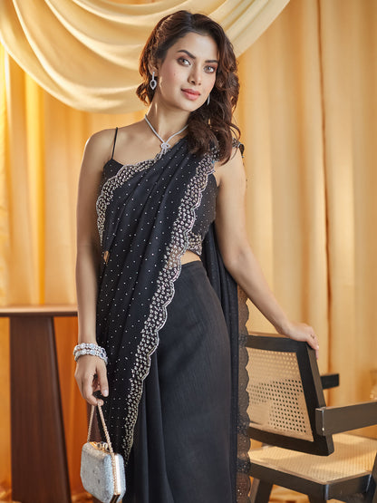 Dhiyona KS Women's Beads and Stones Silk Blend Saree